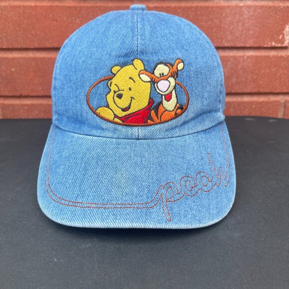 Vintage Winnie the Pooh & Tigger Denim Hat – Embroidered Disney Cap - Picture 3 of 6